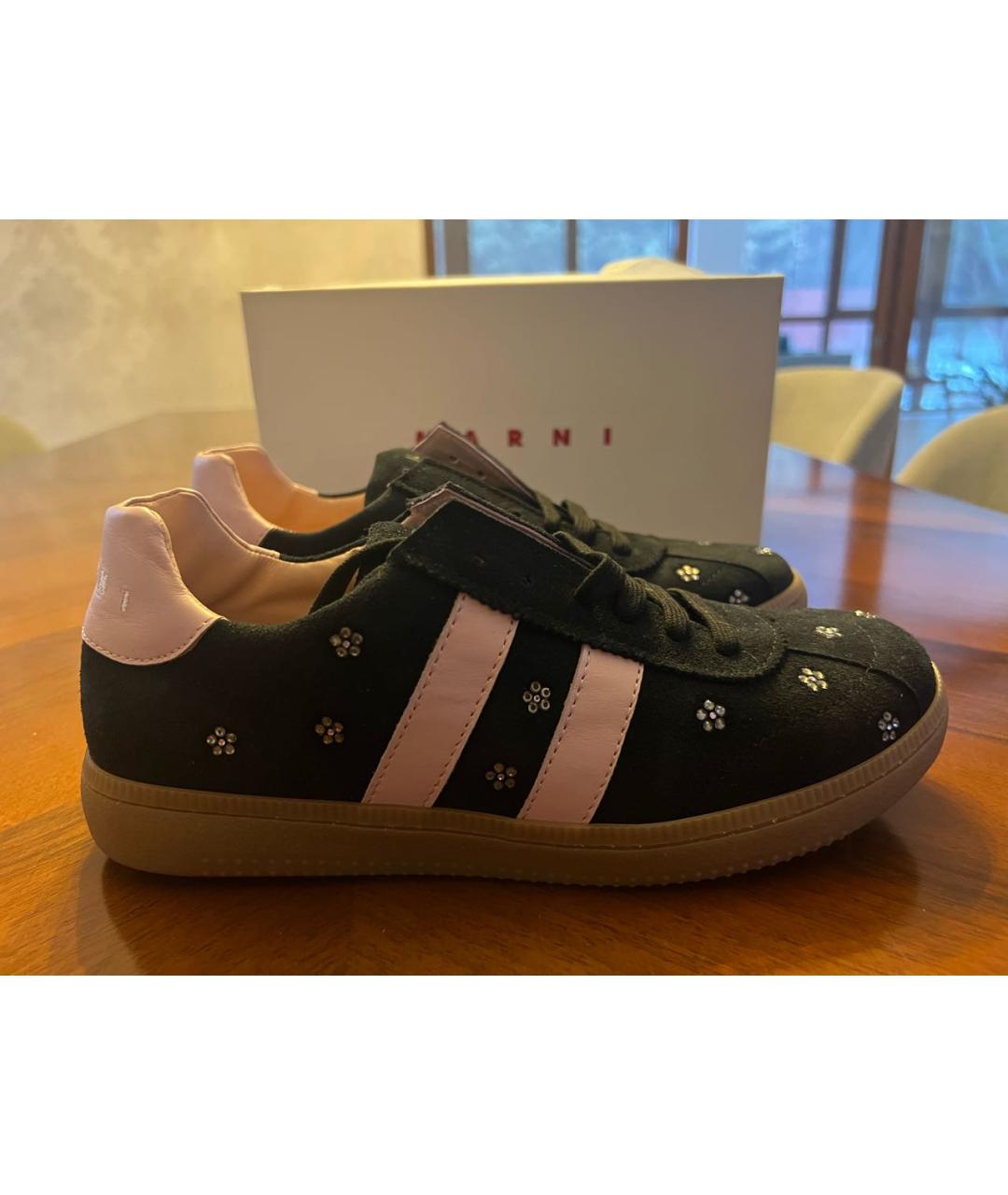 MARNI Черные замшевые кеды, фото 4
