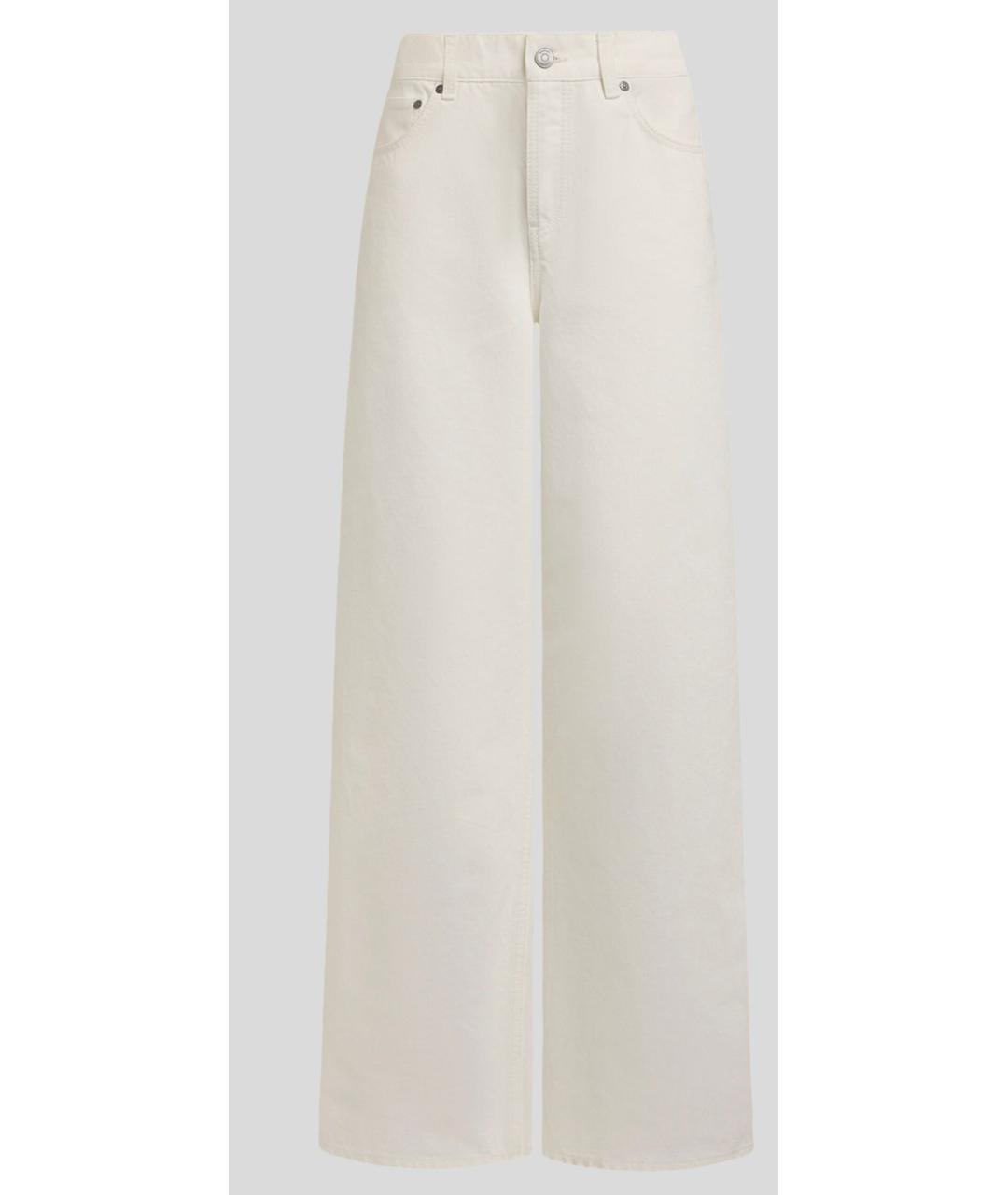 12 STOREEZ Белые хлопковые прямые джинсы, фото 5