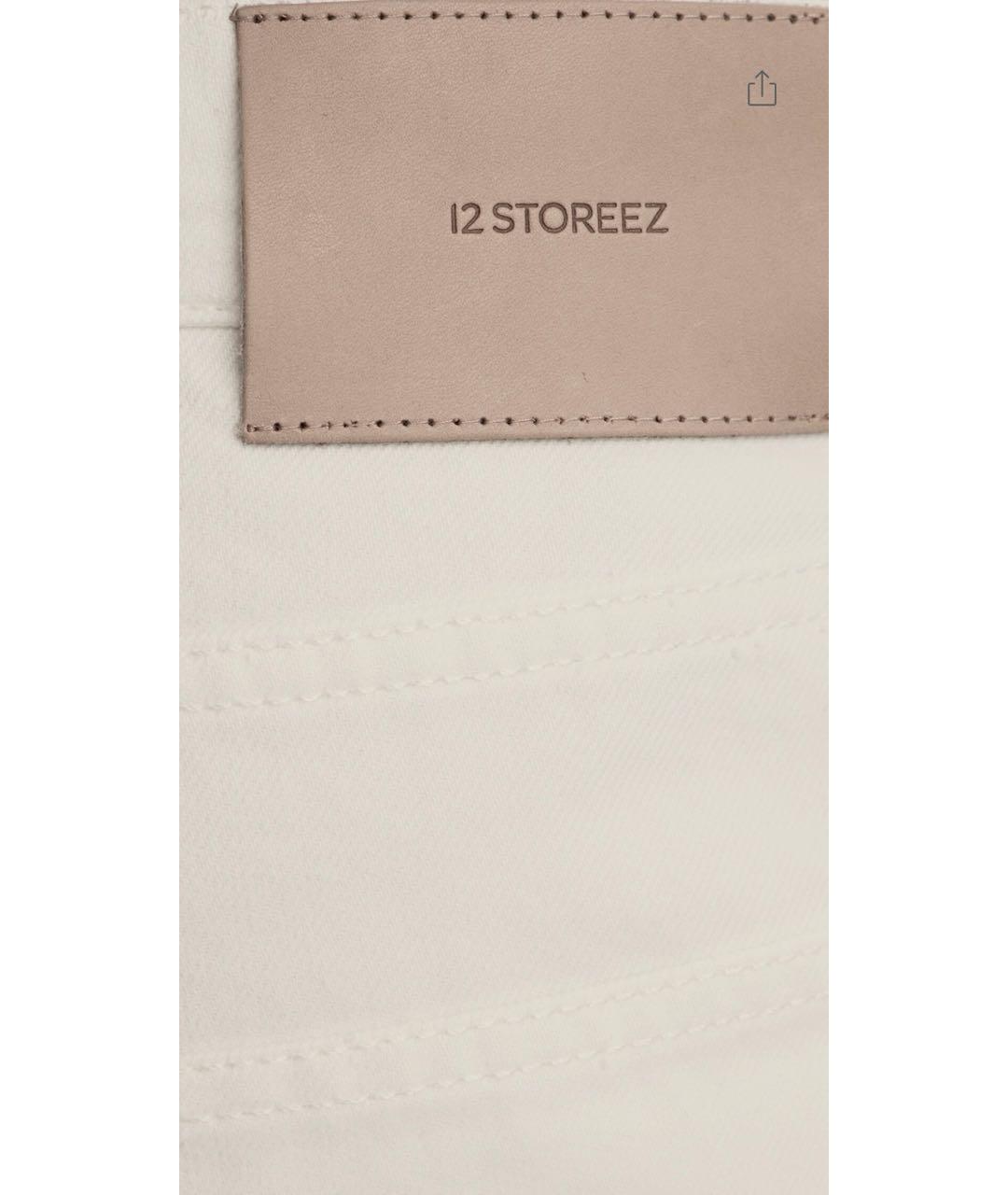 12 STOREEZ Белые хлопковые прямые джинсы, фото 4
