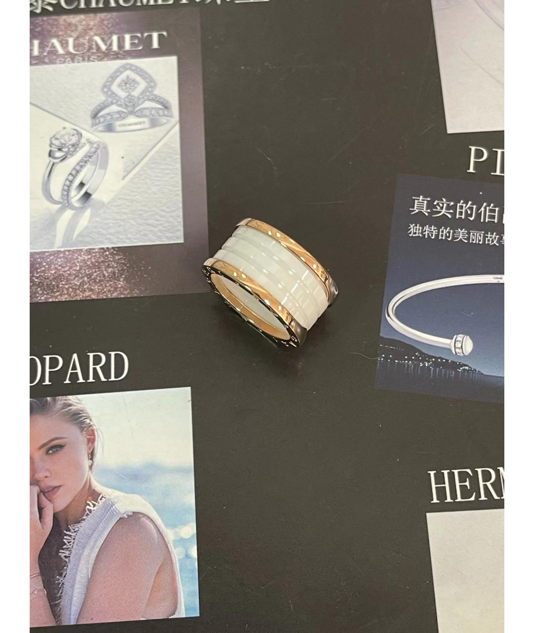 BVLGARI Белое кольцо из розового золота, фото 3