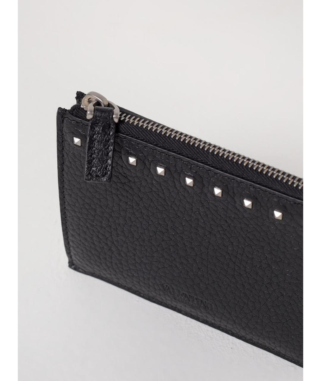 VALENTINO Черный кожаный кардхолдер, фото 3