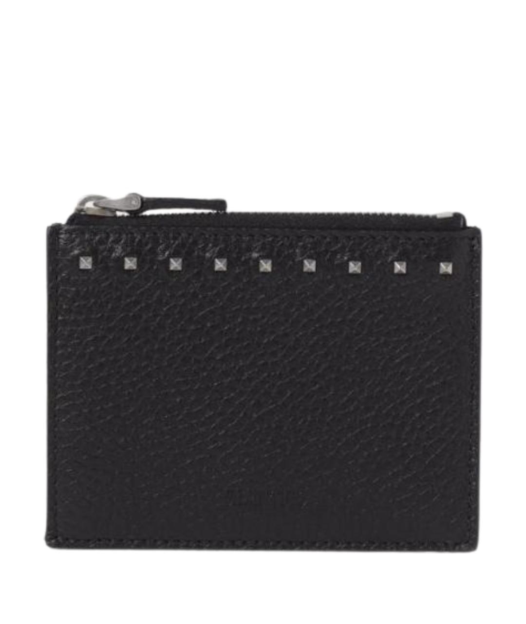 VALENTINO Черный кожаный кардхолдер, фото 1