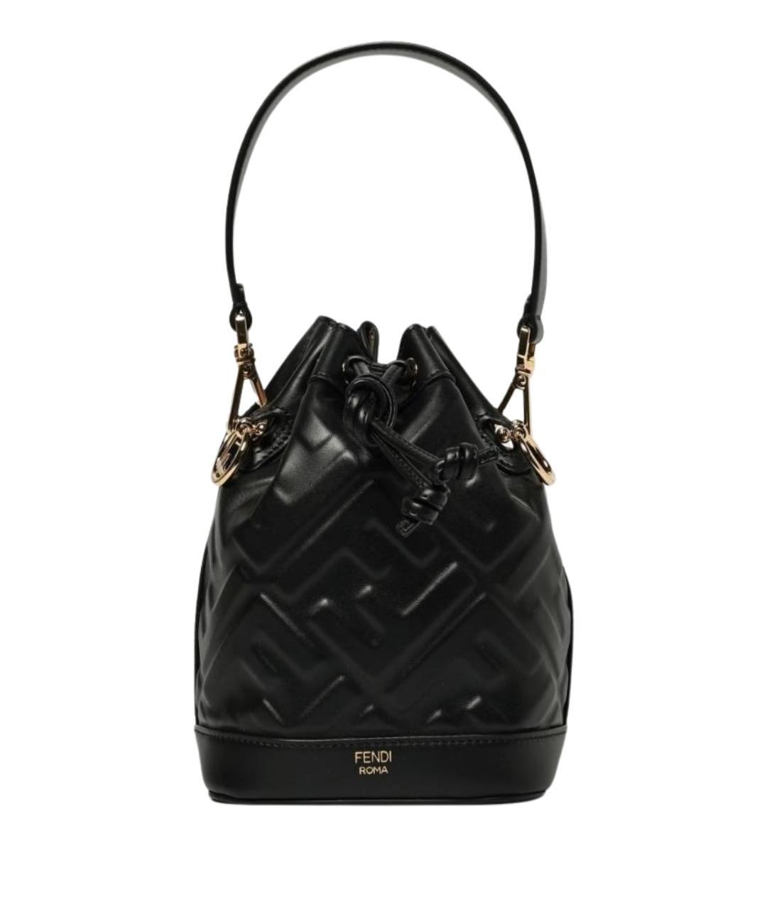 FENDI Черная кожаная сумка с короткими ручками, фото 1