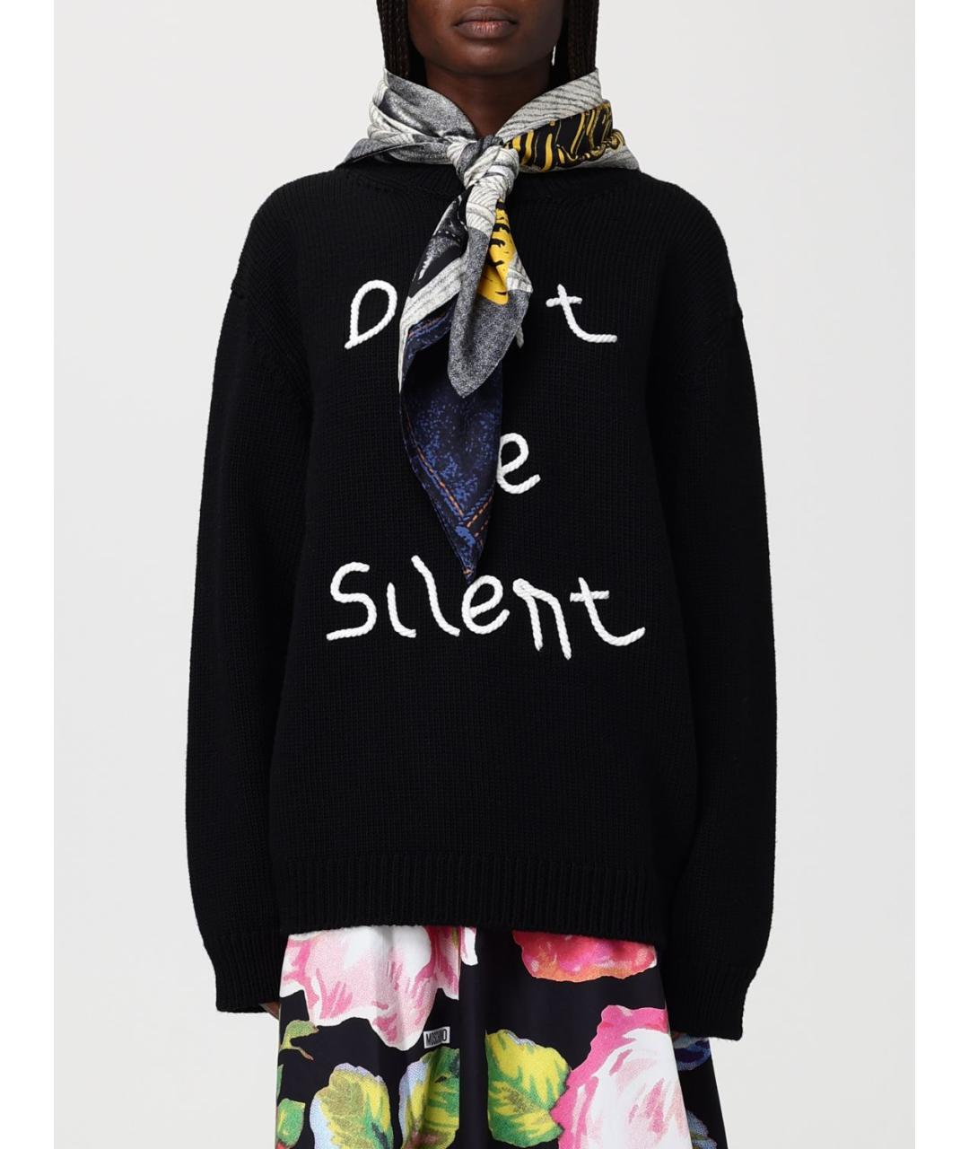 MOSCHINO Белый шелковый платок, фото 2