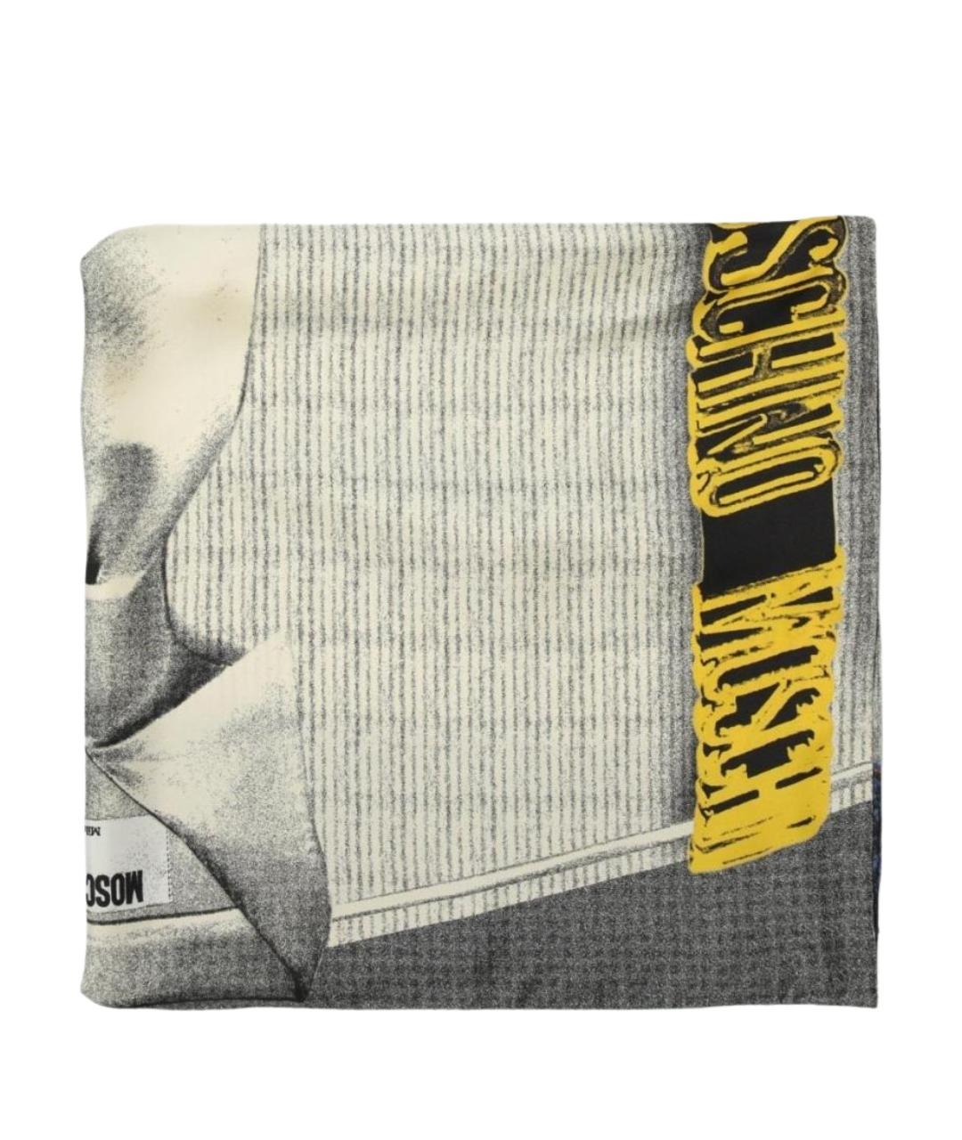 MOSCHINO Белый шелковый платок, фото 1