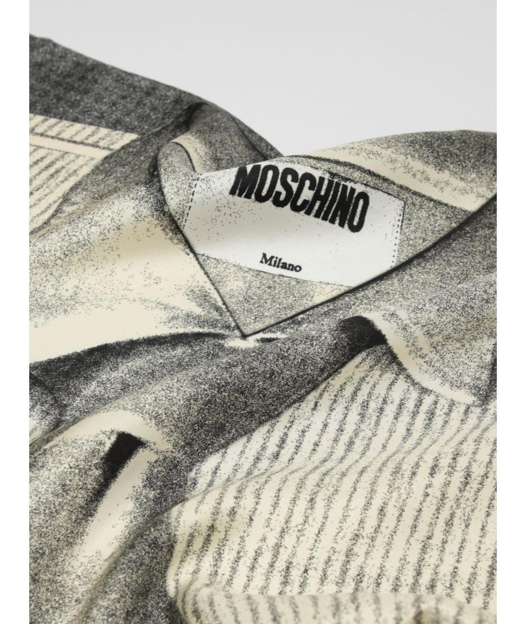 MOSCHINO Белый шелковый платок, фото 3