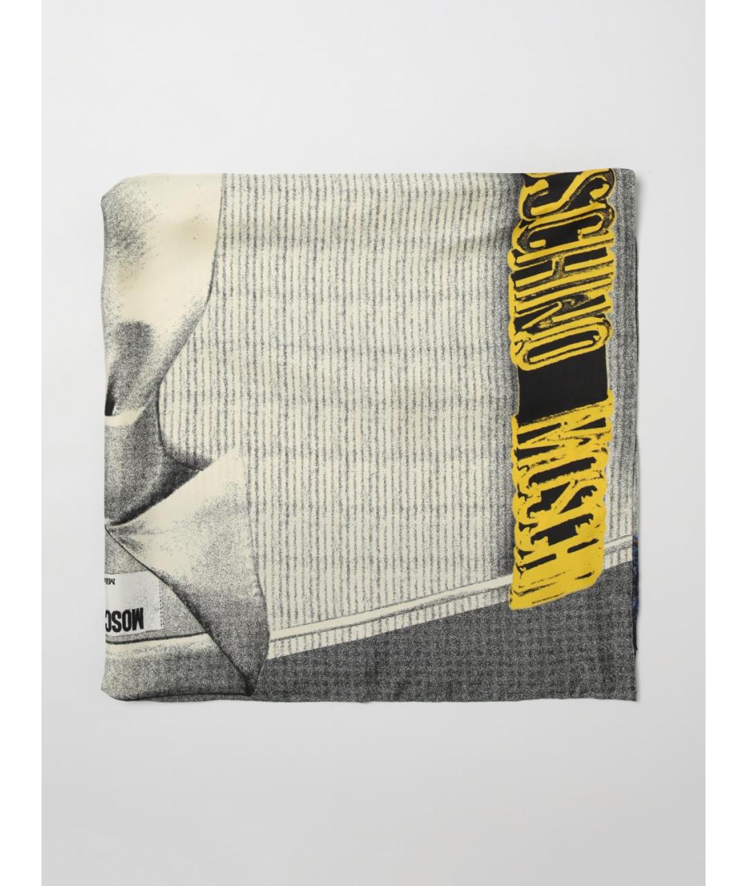 MOSCHINO Белый шелковый платок, фото 5