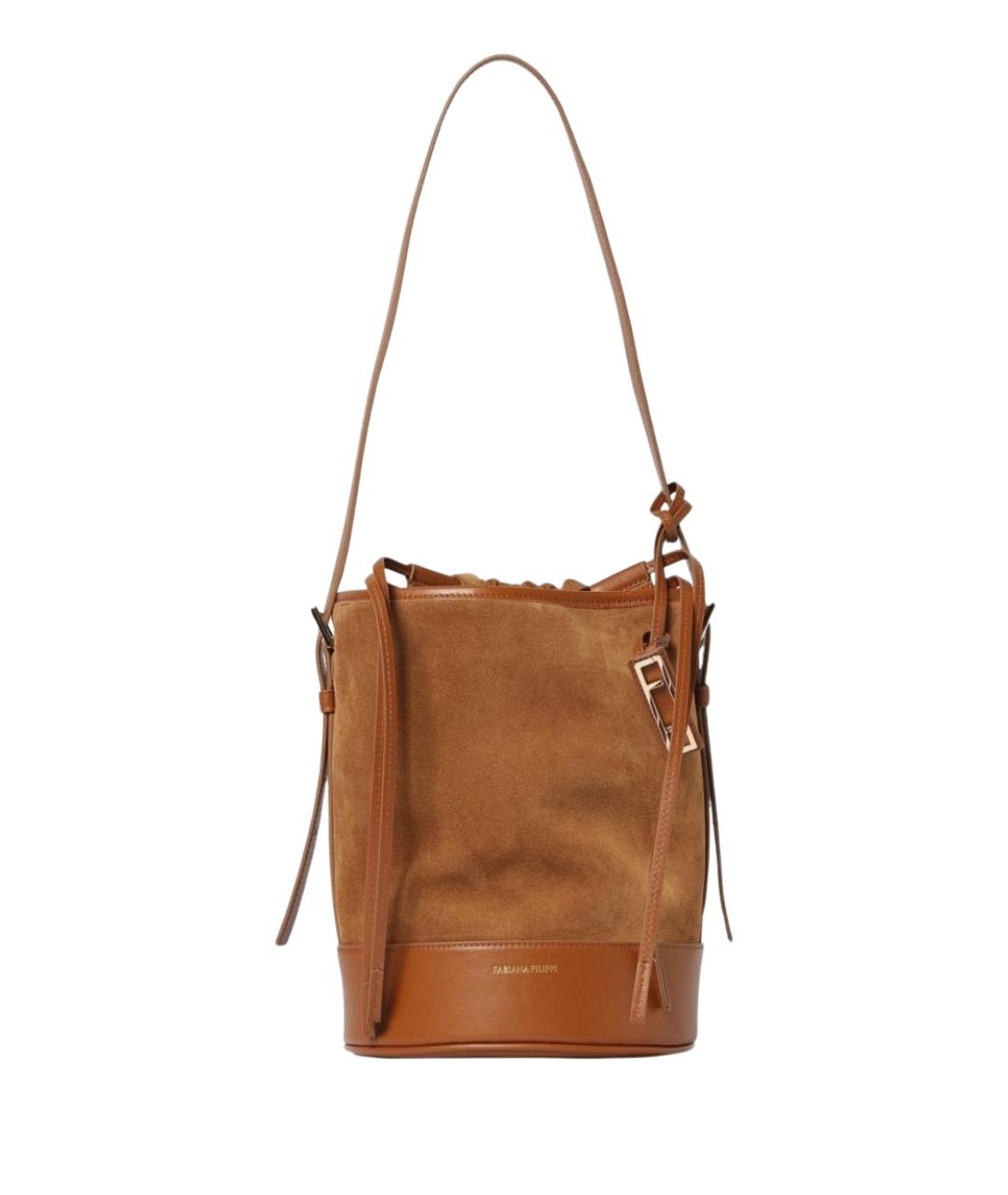 FABIANA FILIPPI Коричневая замшевая сумка через плечо, фото 1