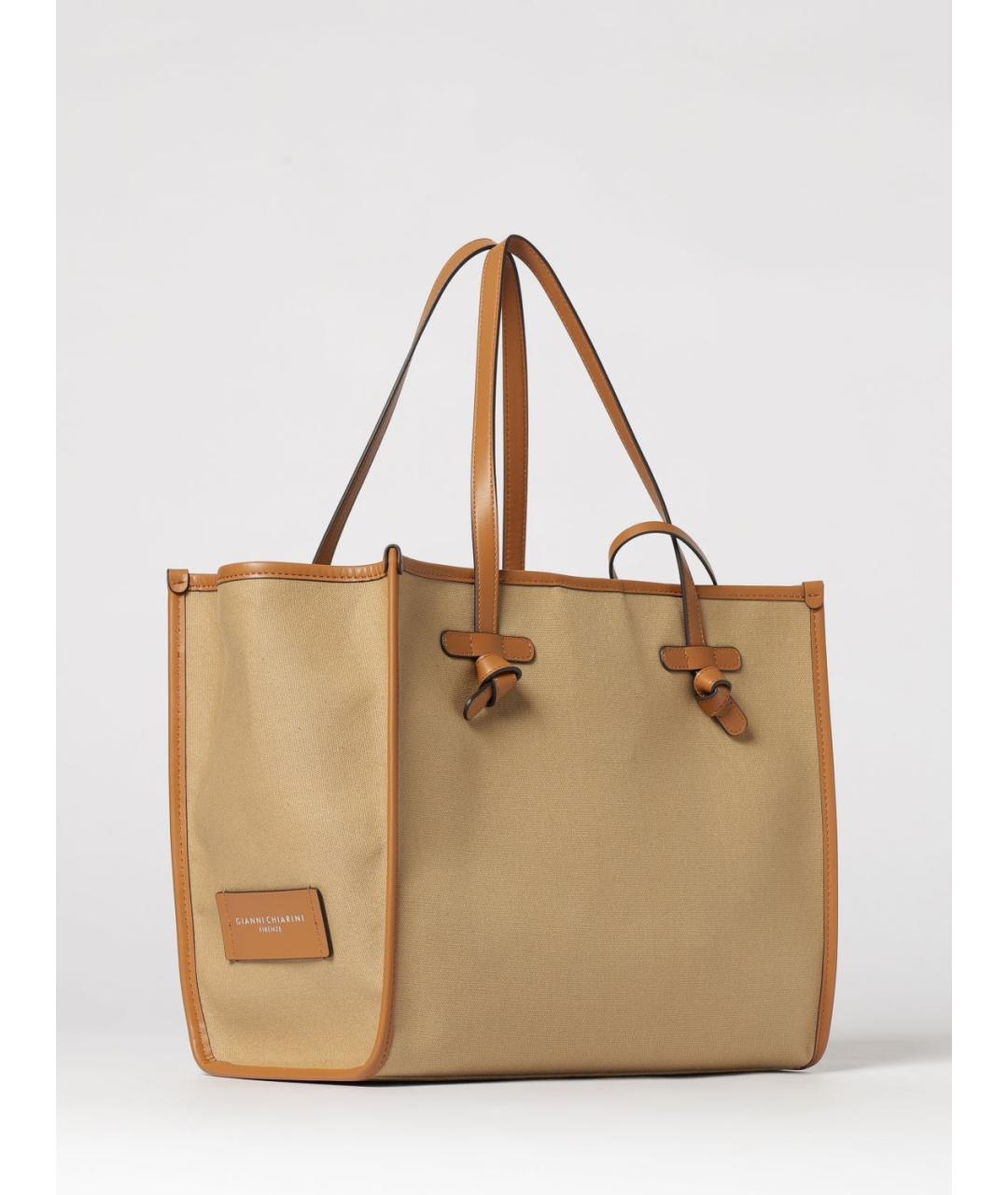 Gianni Chiarini Бежевая тканевая сумка тоут, фото 2