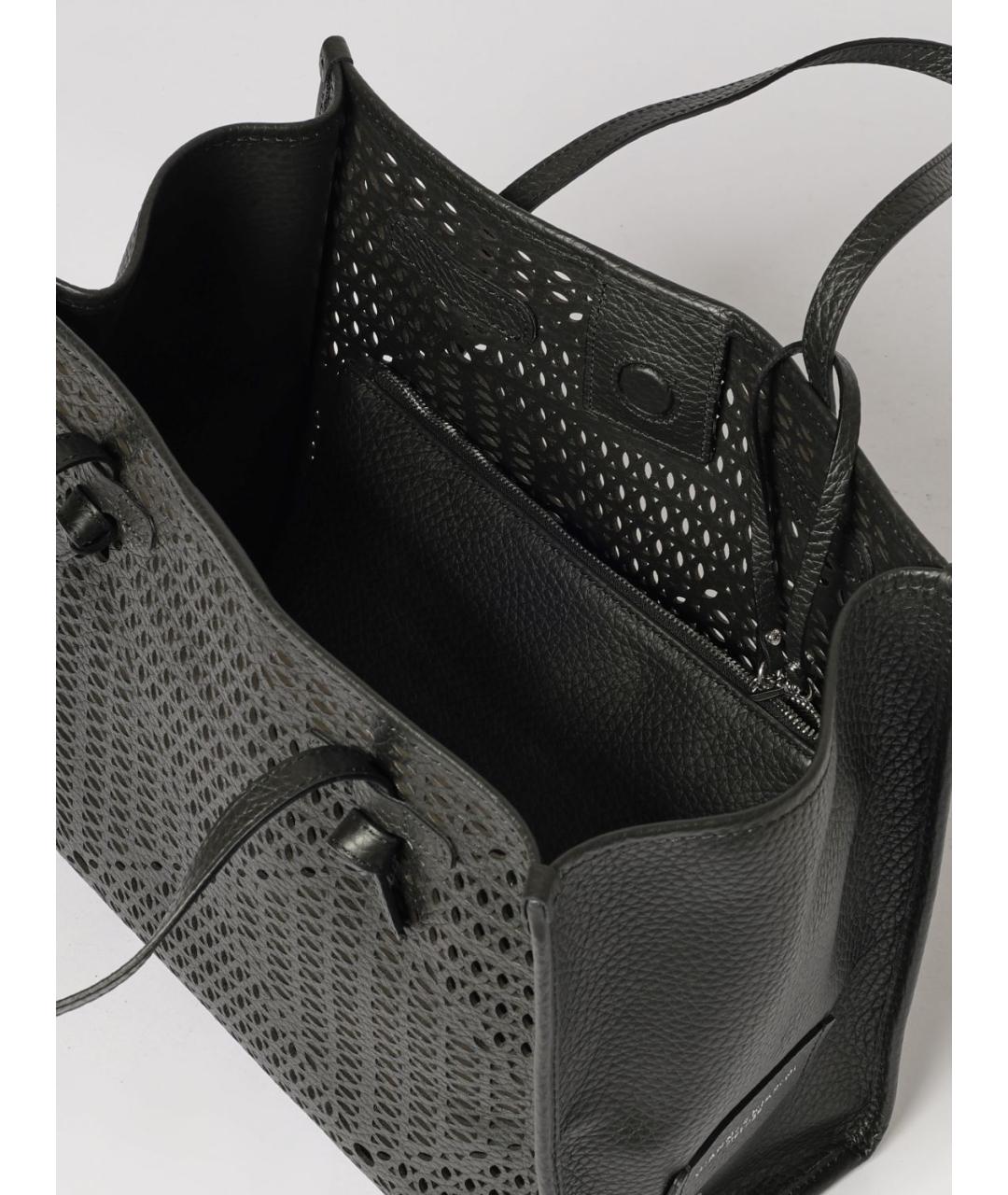 Gianni Chiarini Черная кожаная сумка тоут, фото 4