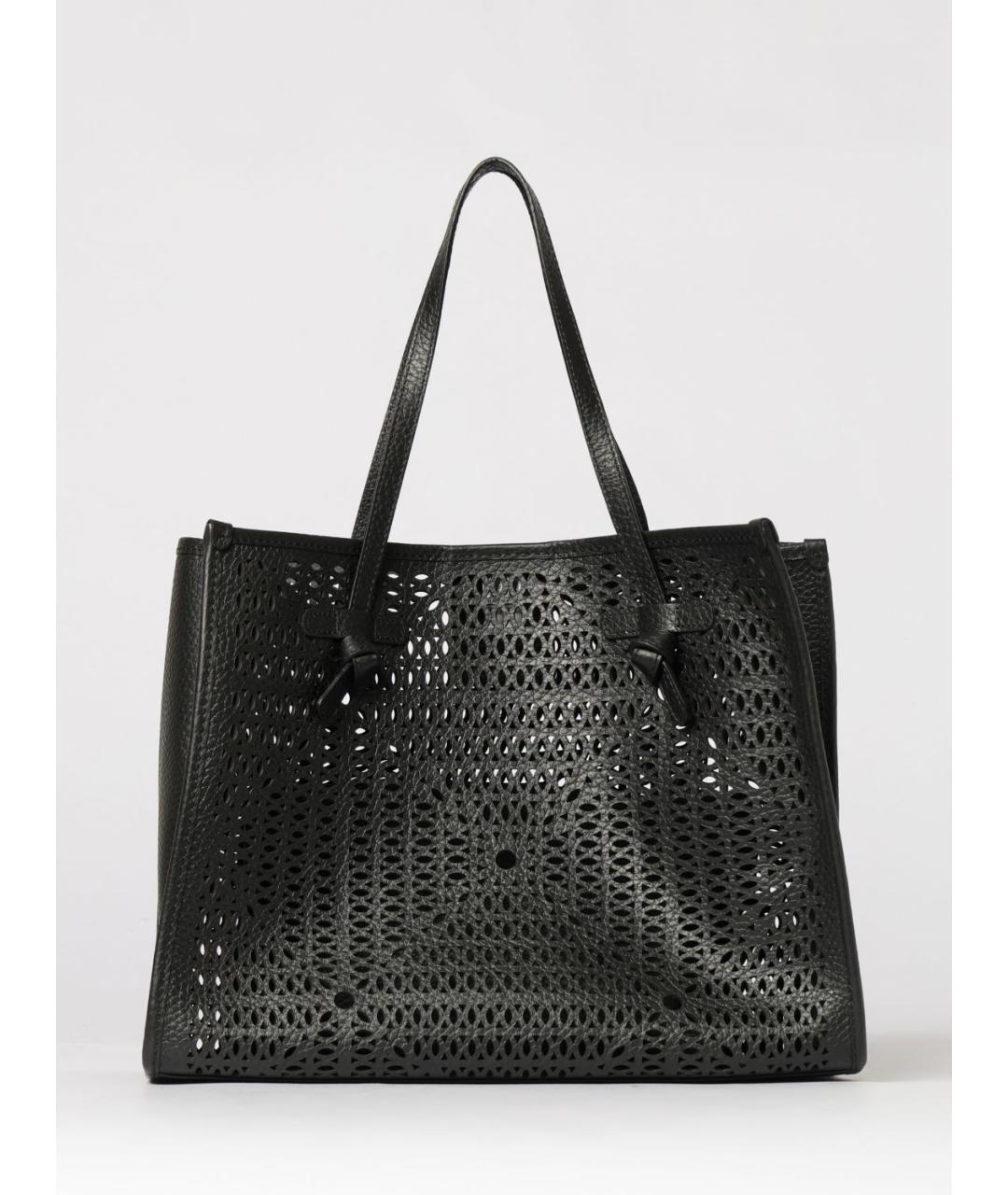 Gianni Chiarini Черная кожаная сумка тоут, фото 5