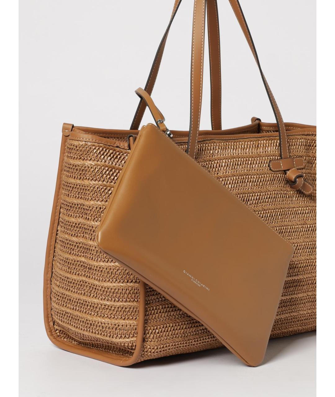 Gianni Chiarini Коричневая пелетеная сумка тоут, фото 3