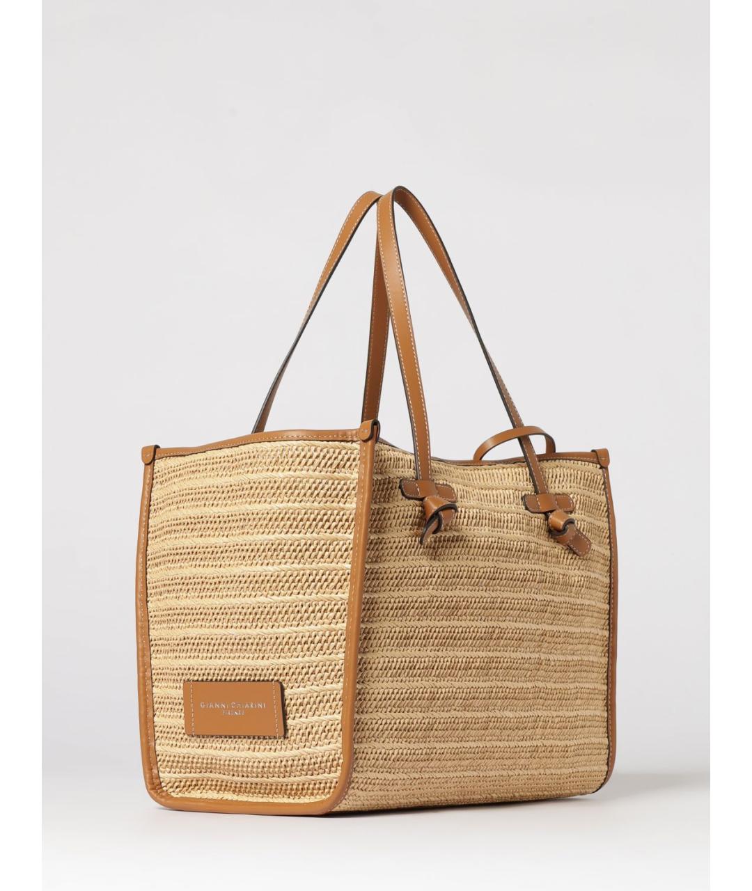 Gianni Chiarini Бежевая пелетеная сумка тоут, фото 2