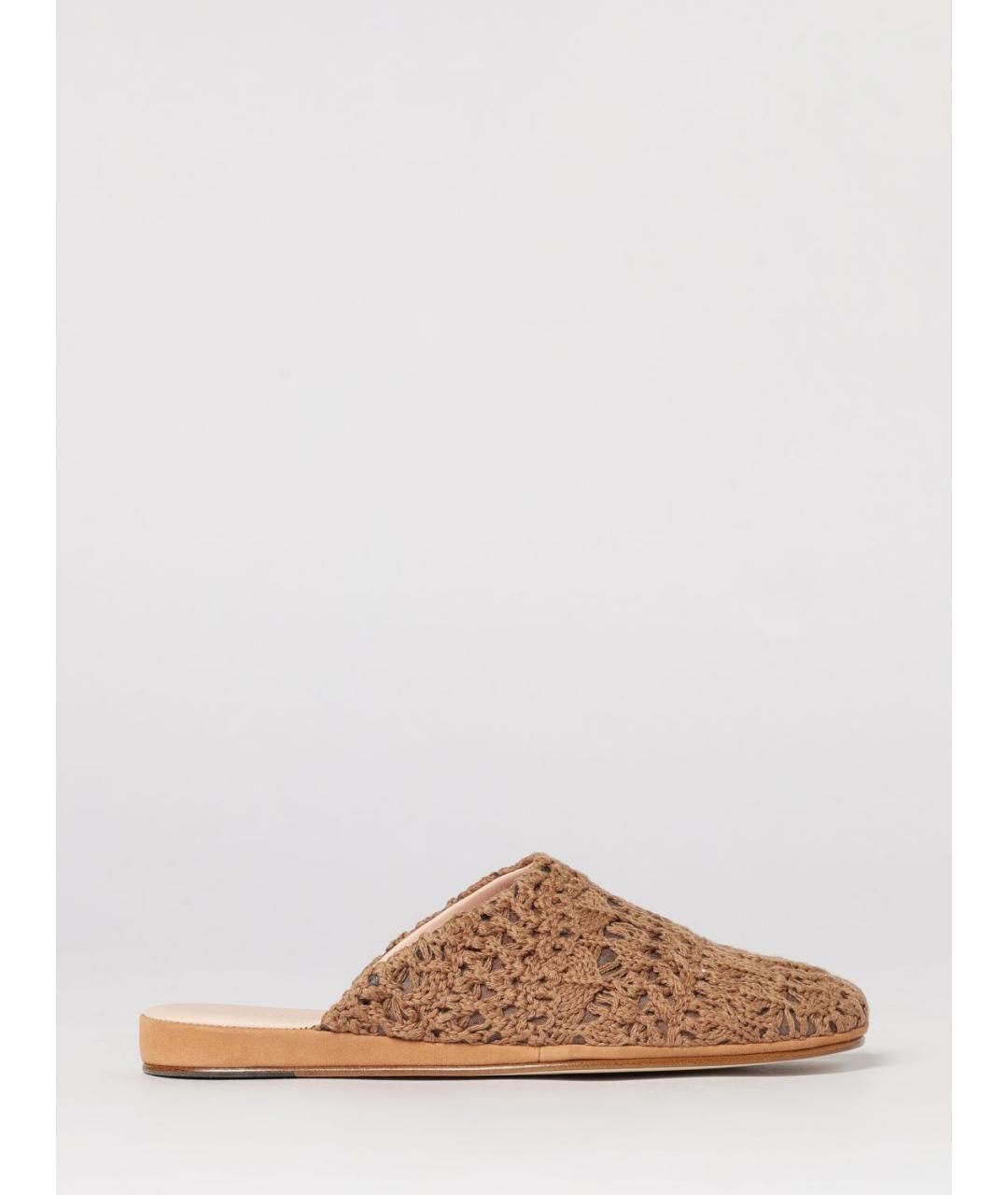 FABIANA FILIPPI Коричневые текстильные мюли, фото 4