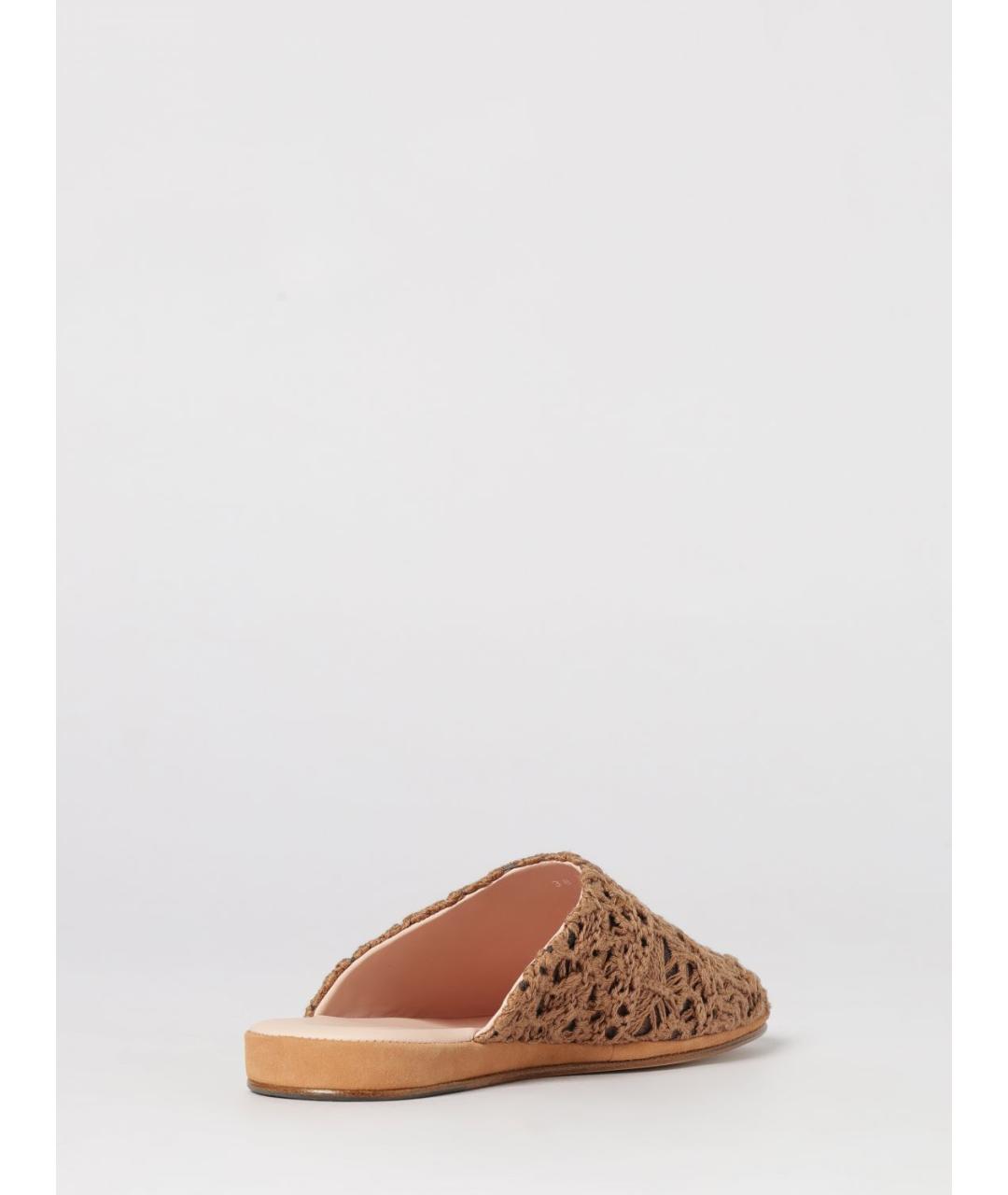 FABIANA FILIPPI Коричневые текстильные мюли, фото 3