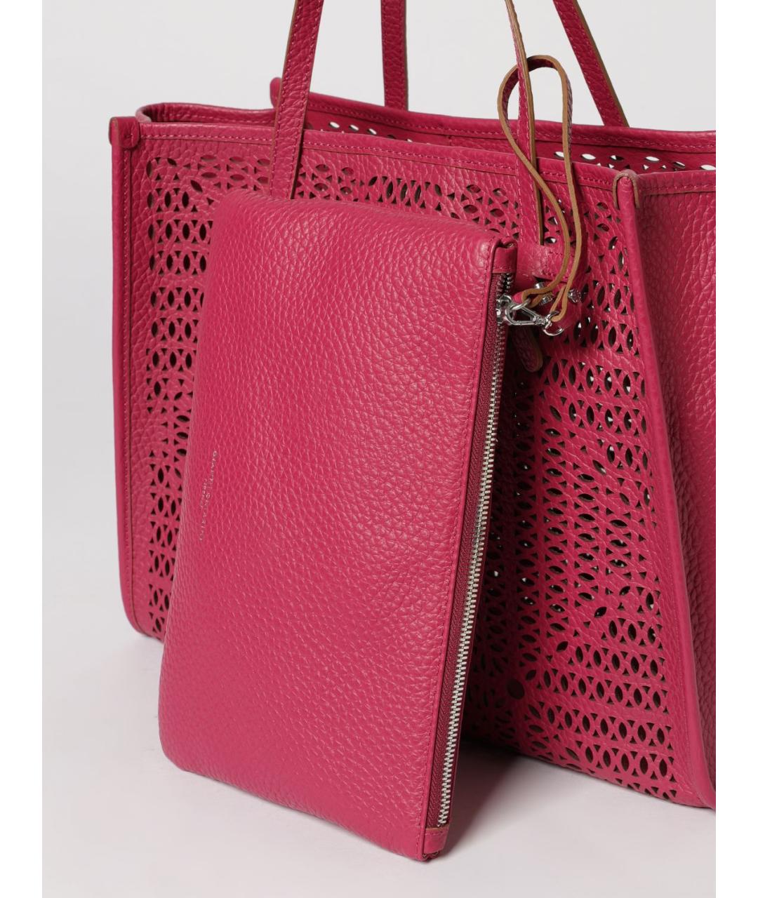 Gianni Chiarini Фуксия кожаная сумка тоут, фото 3