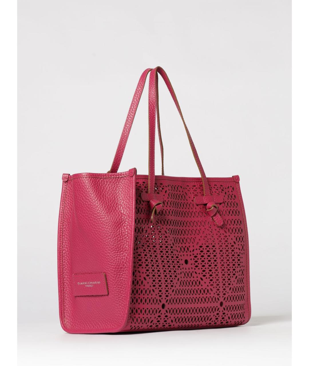 Gianni Chiarini Фуксия кожаная сумка тоут, фото 2