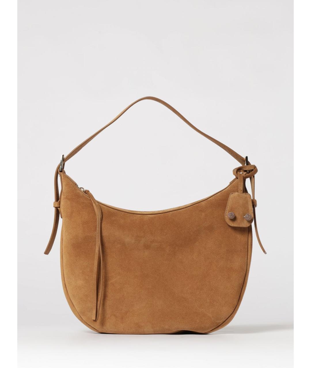 FABIANA FILIPPI Коричневая замшевая сумка через плечо, фото 4