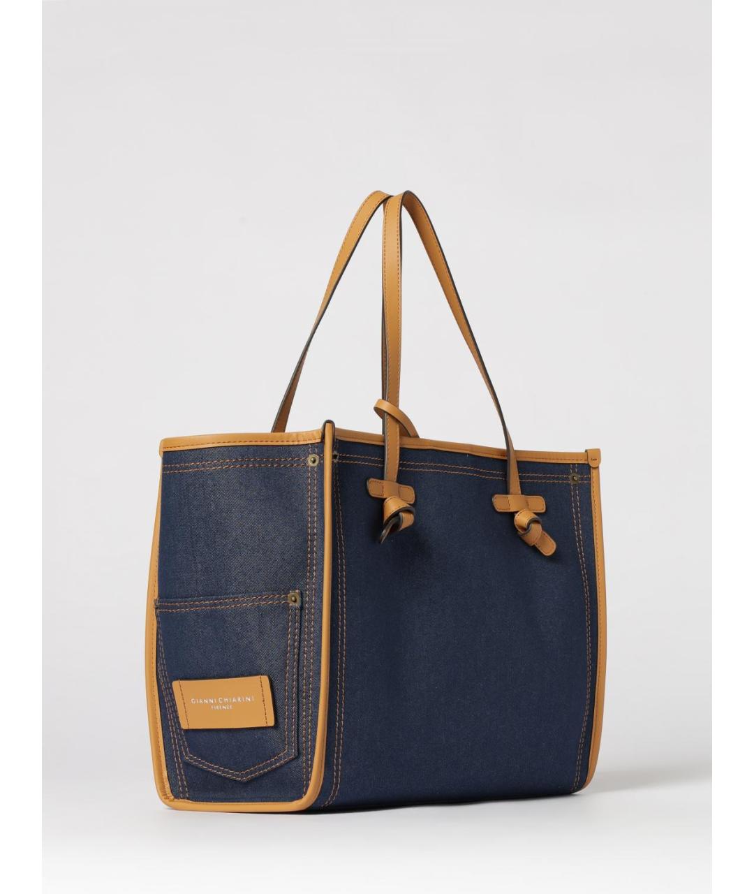 Gianni Chiarini Синяя тканевая сумка тоут, фото 2