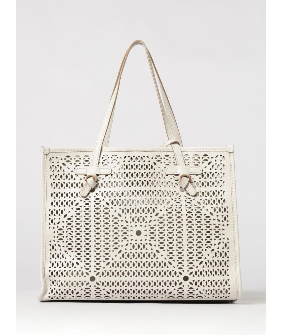 Gianni Chiarini Бежевая кожаная сумка тоут, фото 4