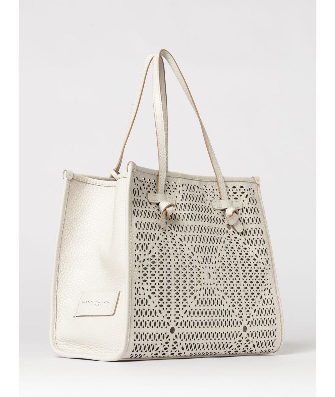 Gianni Chiarini Бежевая кожаная сумка тоут, фото 2