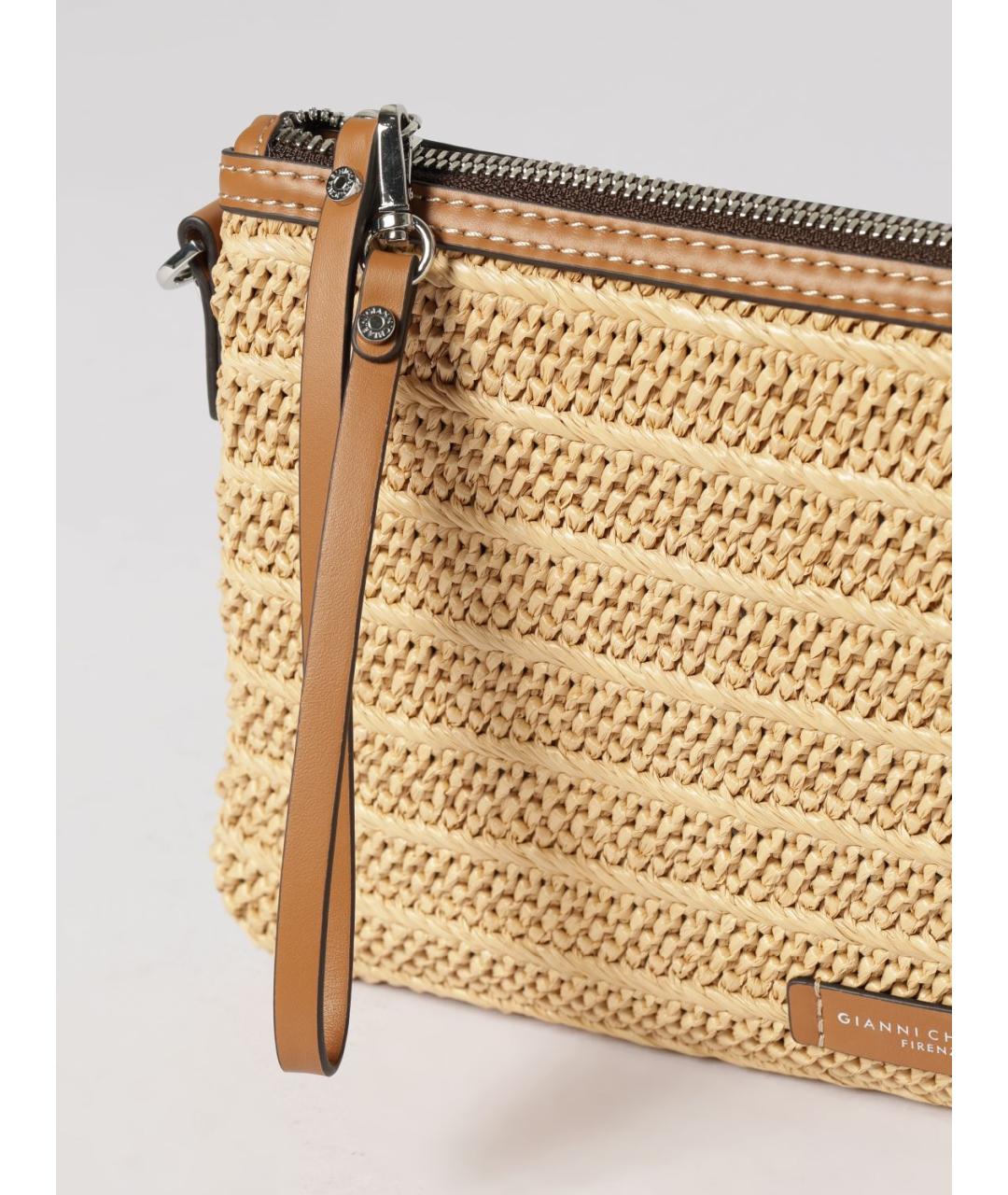 Gianni Chiarini Бежевая пелетеная сумка через плечо, фото 3