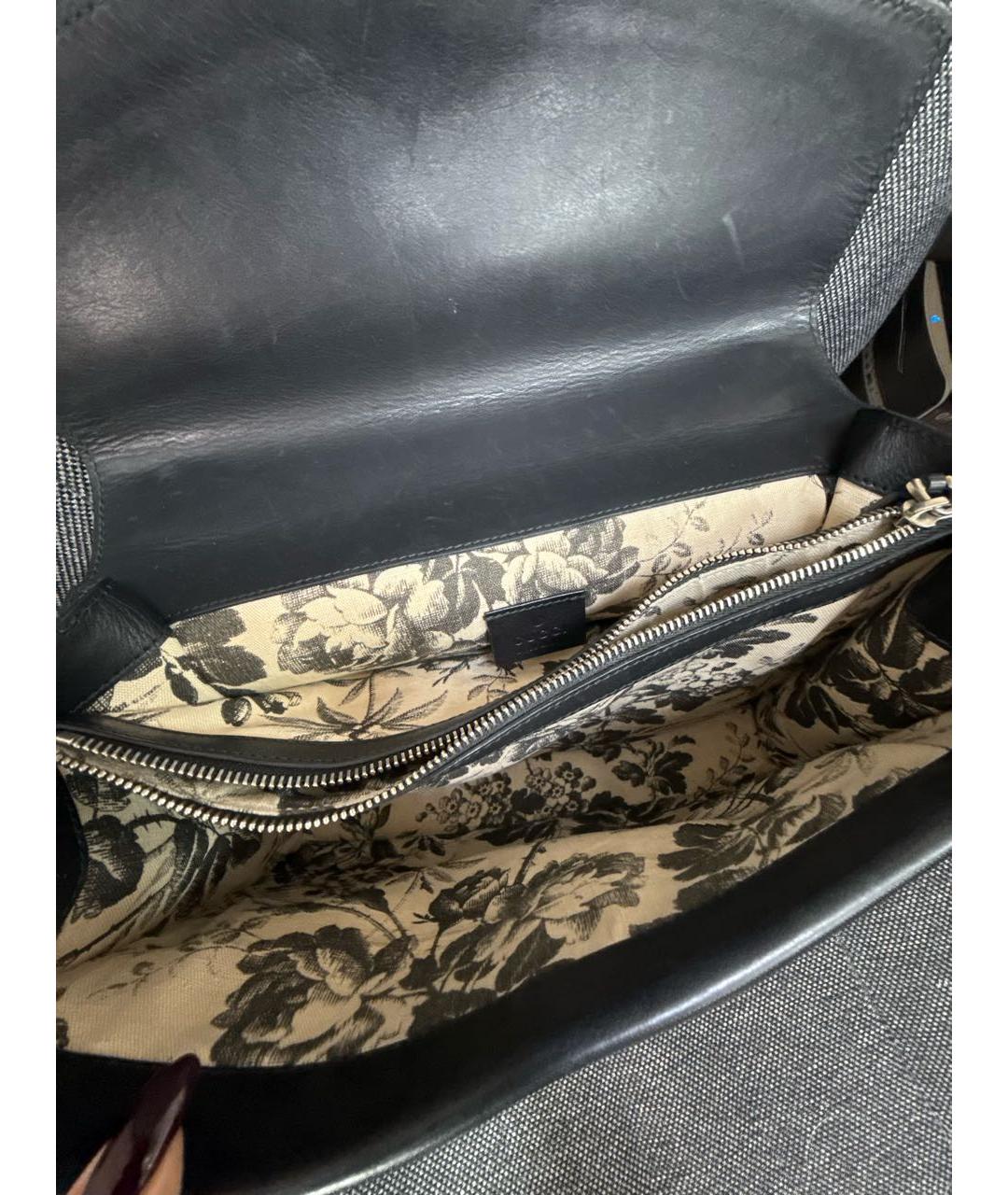 GUCCI Черная кожаная сумка через плечо, фото 3