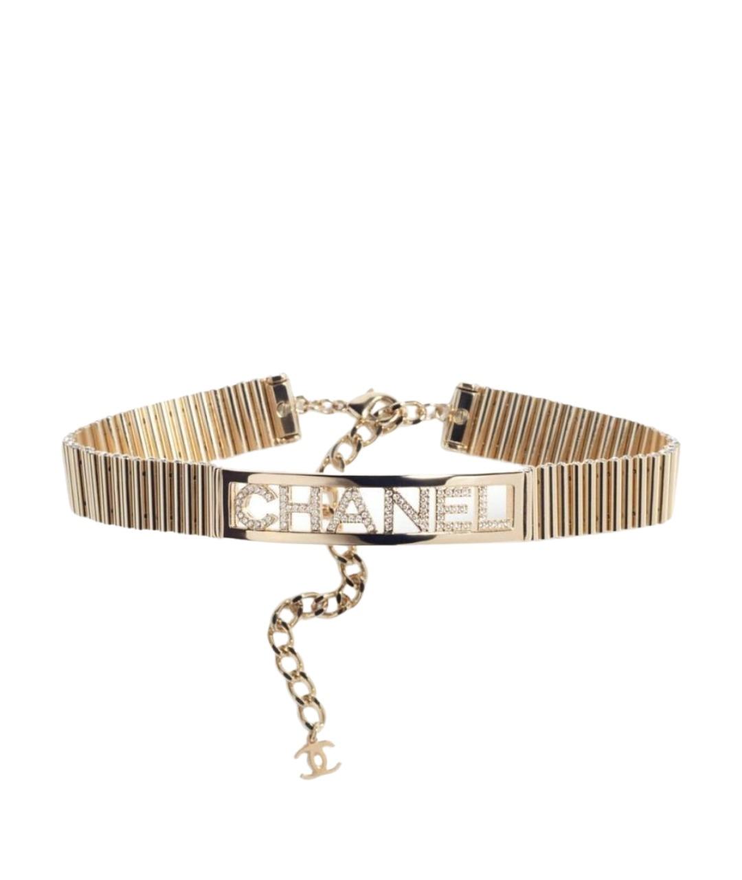 CHANEL Золотой металлический чокер, фото 1