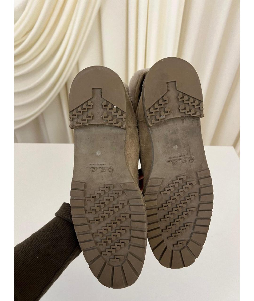 LORO PIANA Бежевые ботинки, фото 5