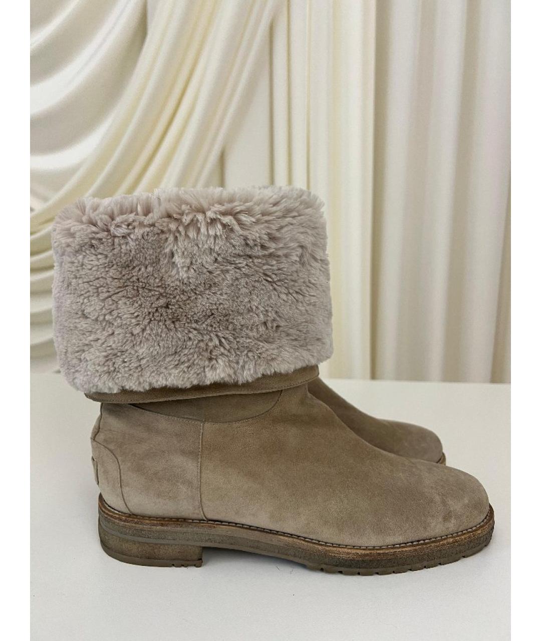 LORO PIANA Бежевые ботинки, фото 8