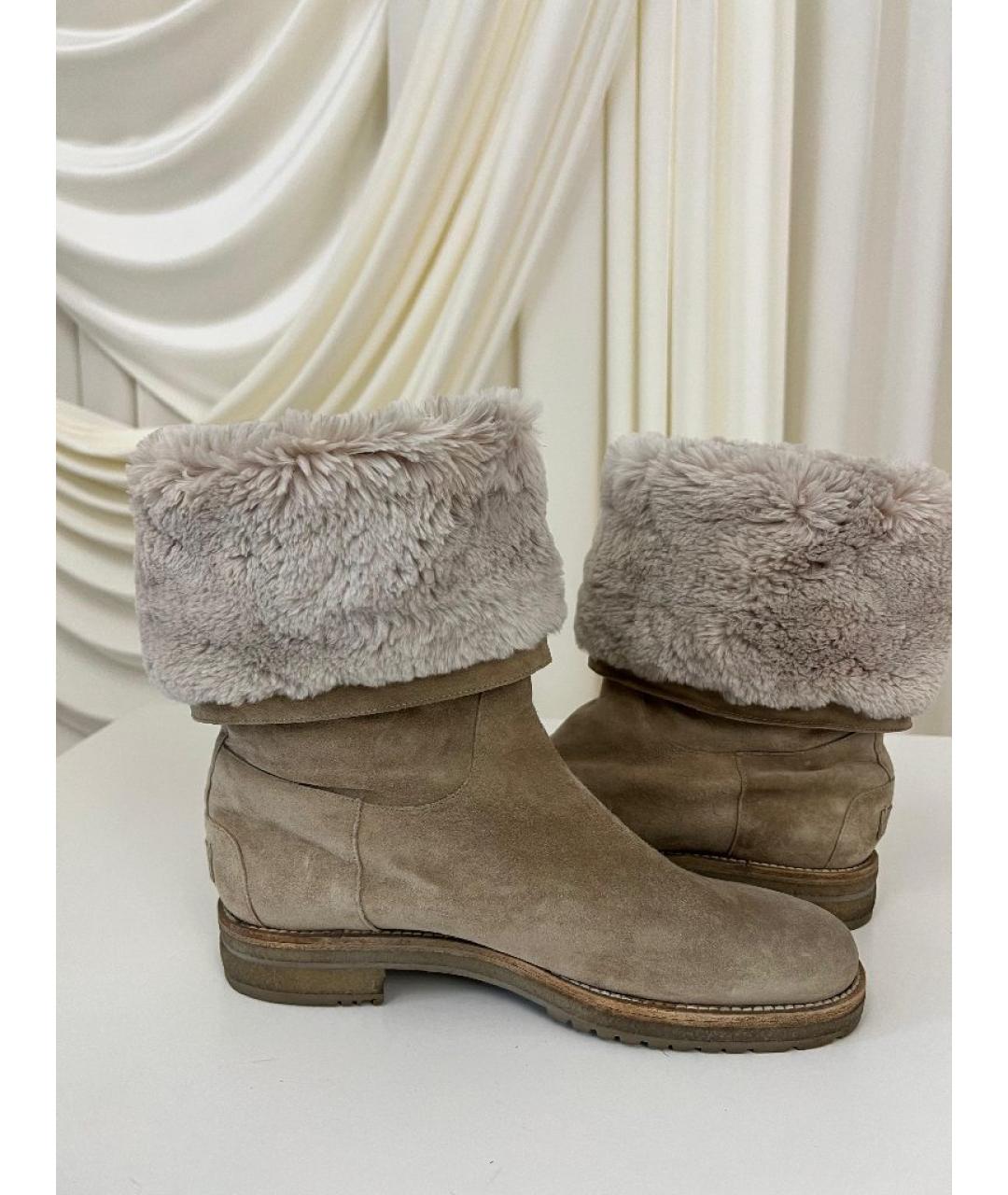 LORO PIANA Бежевые ботинки, фото 6