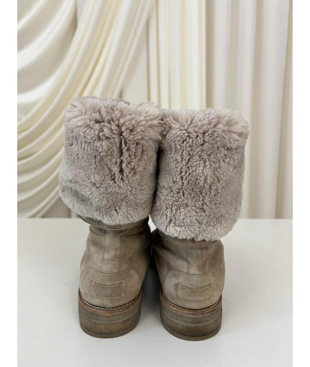 LORO PIANA Бежевые ботинки, фото 4