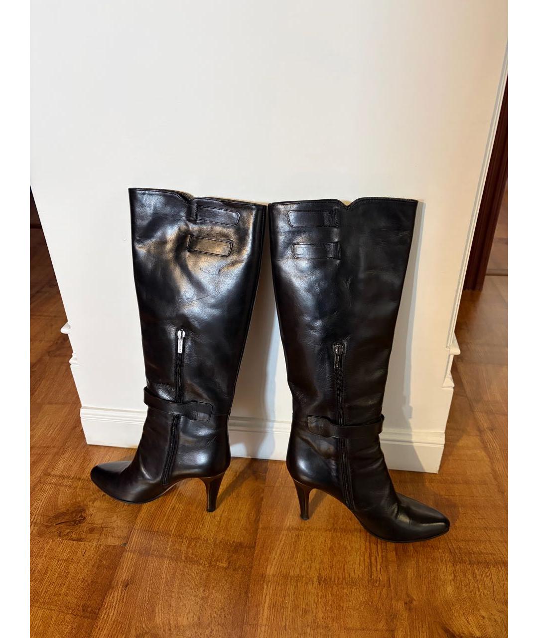 JIMMY CHOO Черные кожаные сапоги, фото 7
