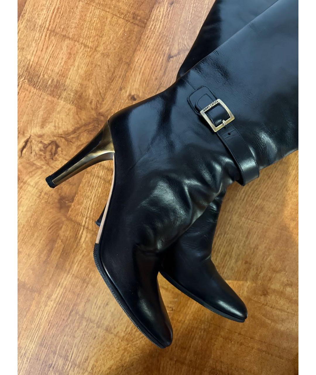 JIMMY CHOO Черные кожаные сапоги, фото 6