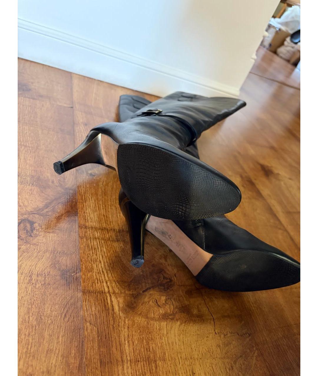 JIMMY CHOO Черные кожаные сапоги, фото 5