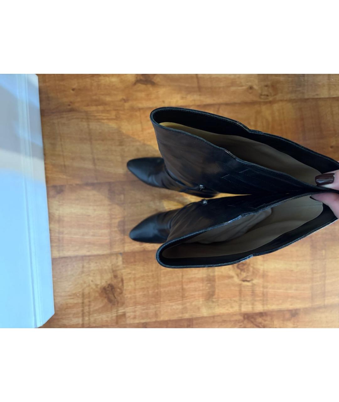 JIMMY CHOO Черные кожаные сапоги, фото 3