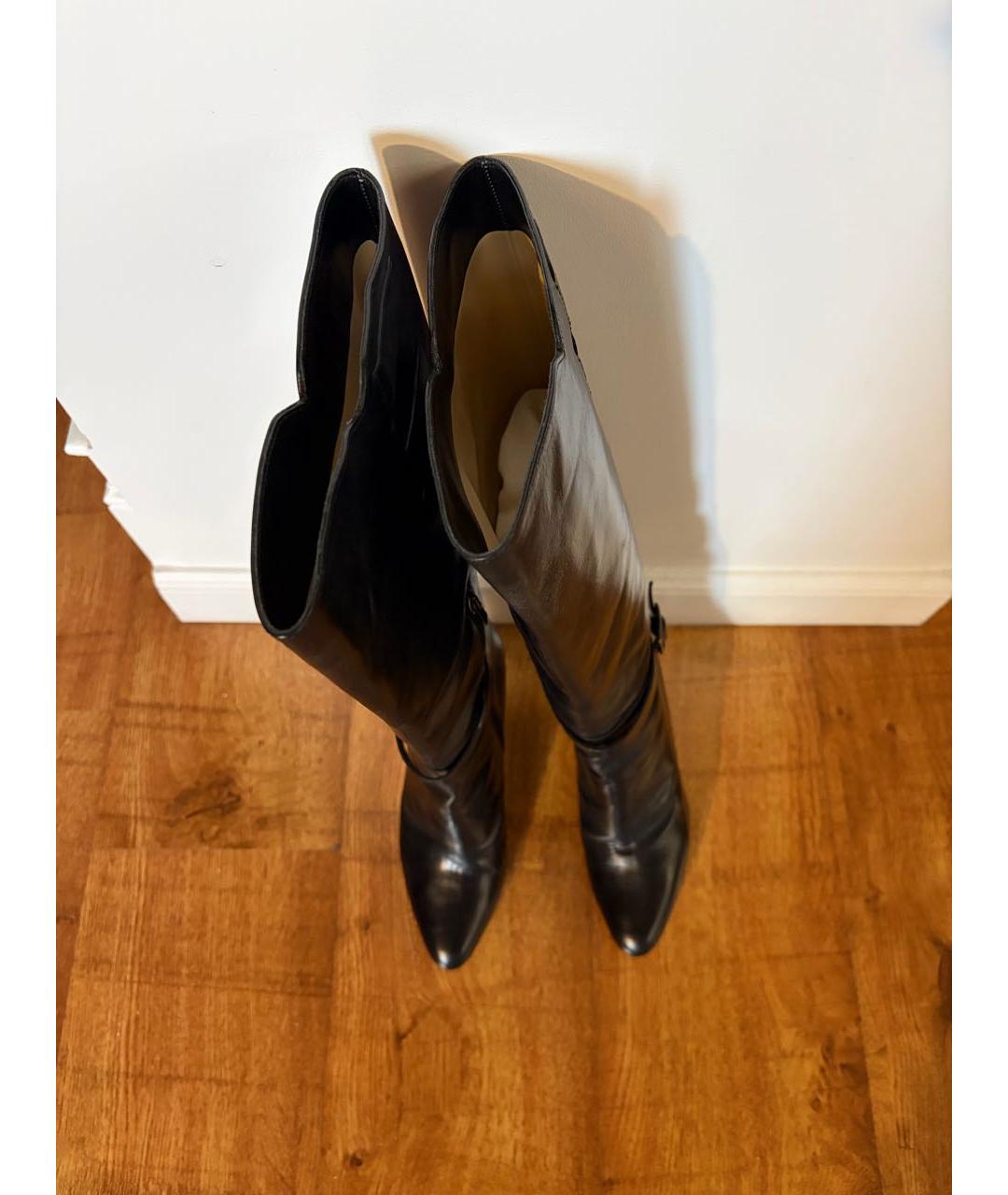 JIMMY CHOO Черные кожаные сапоги, фото 2