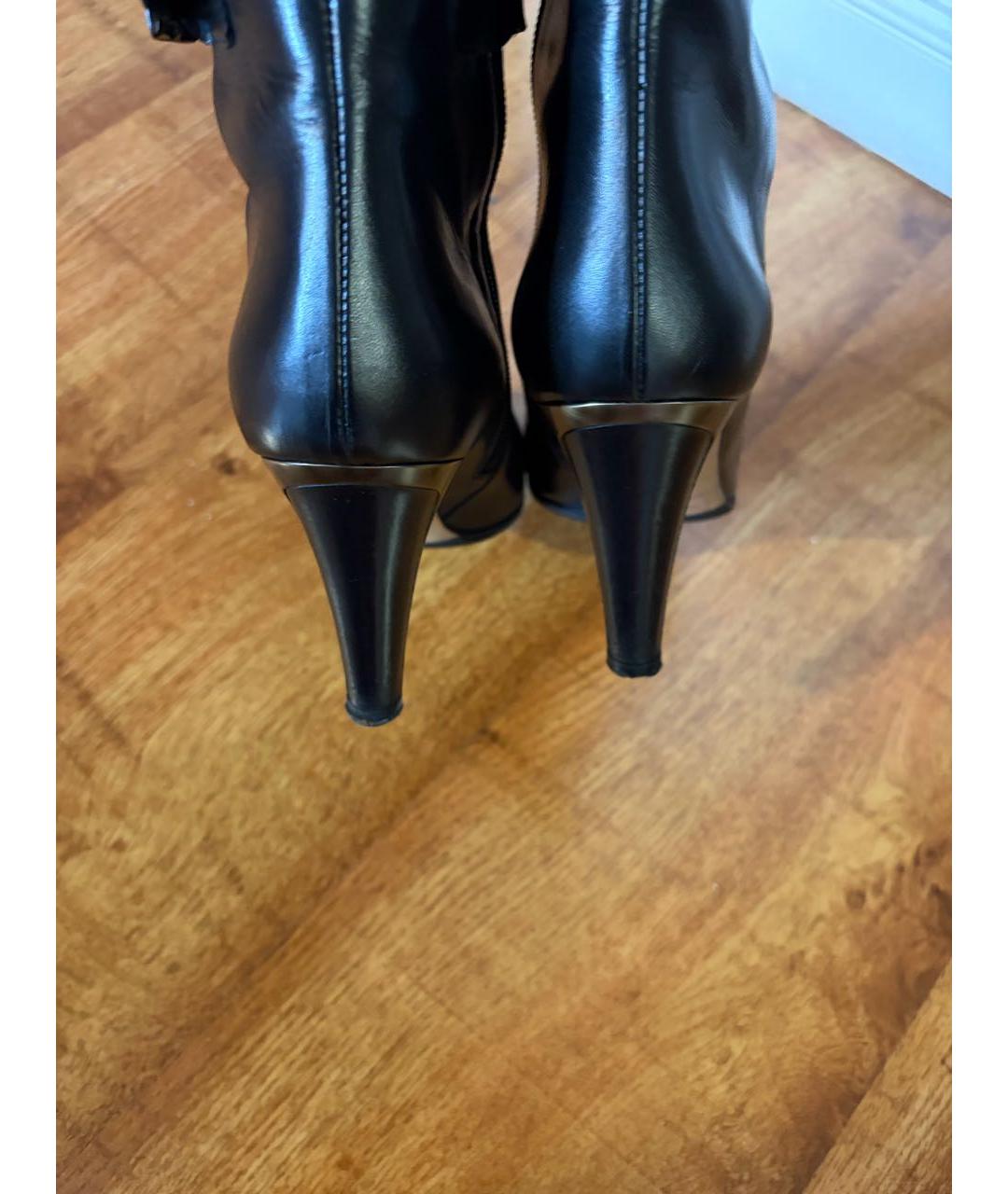 JIMMY CHOO Черные кожаные сапоги, фото 4