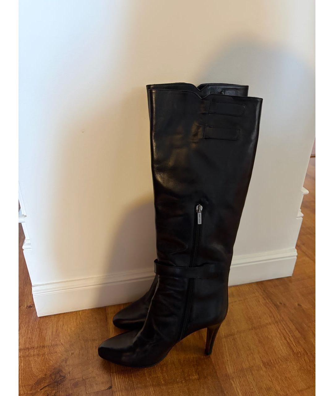 JIMMY CHOO Черные кожаные сапоги, фото 8