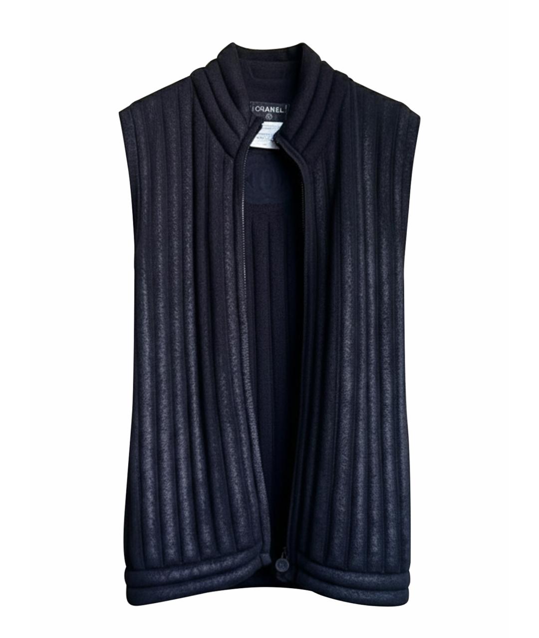 CHANEL Черная шерстяная жилетка, фото 1