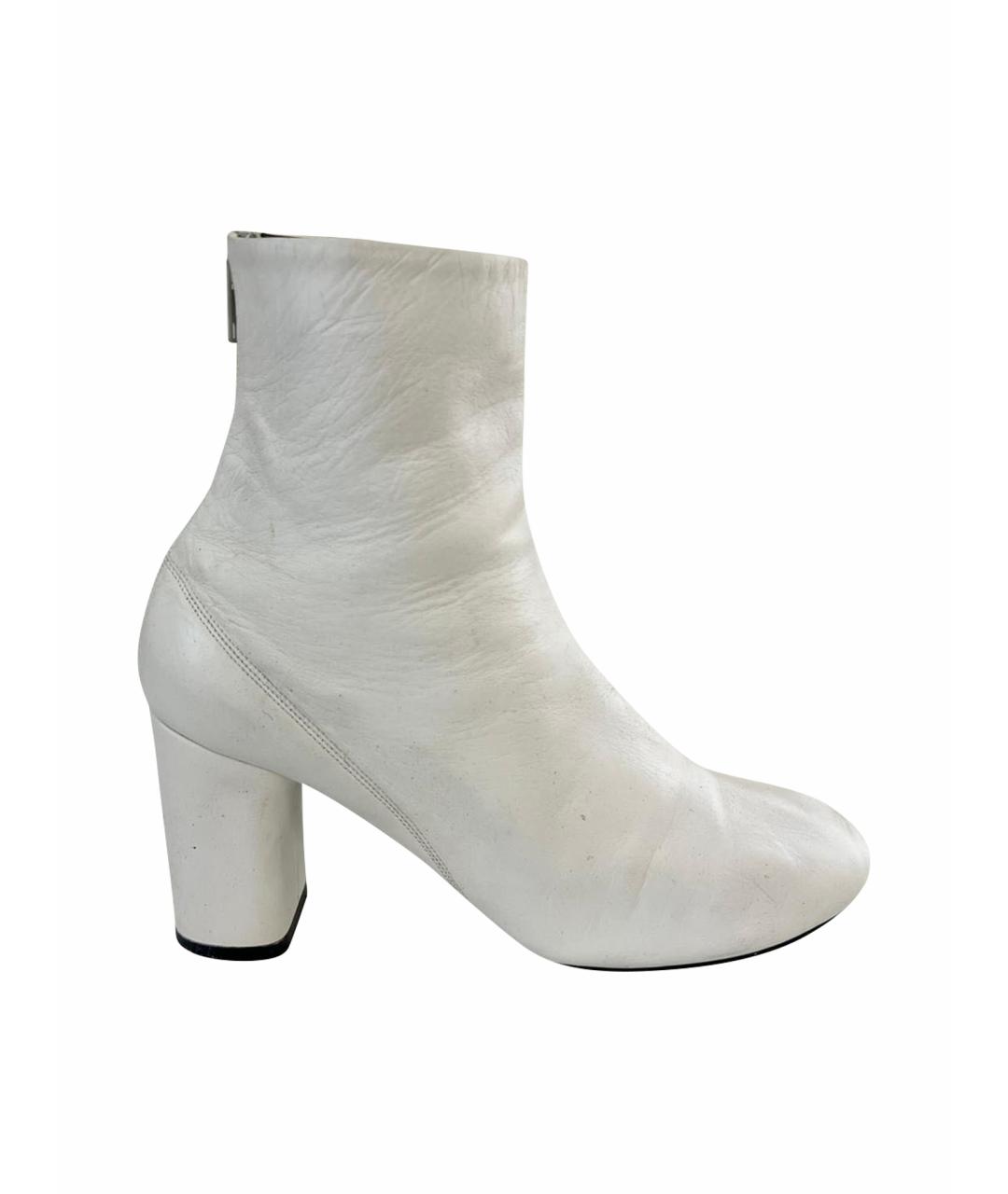CELINE Белые кожаные ботинки, фото 1