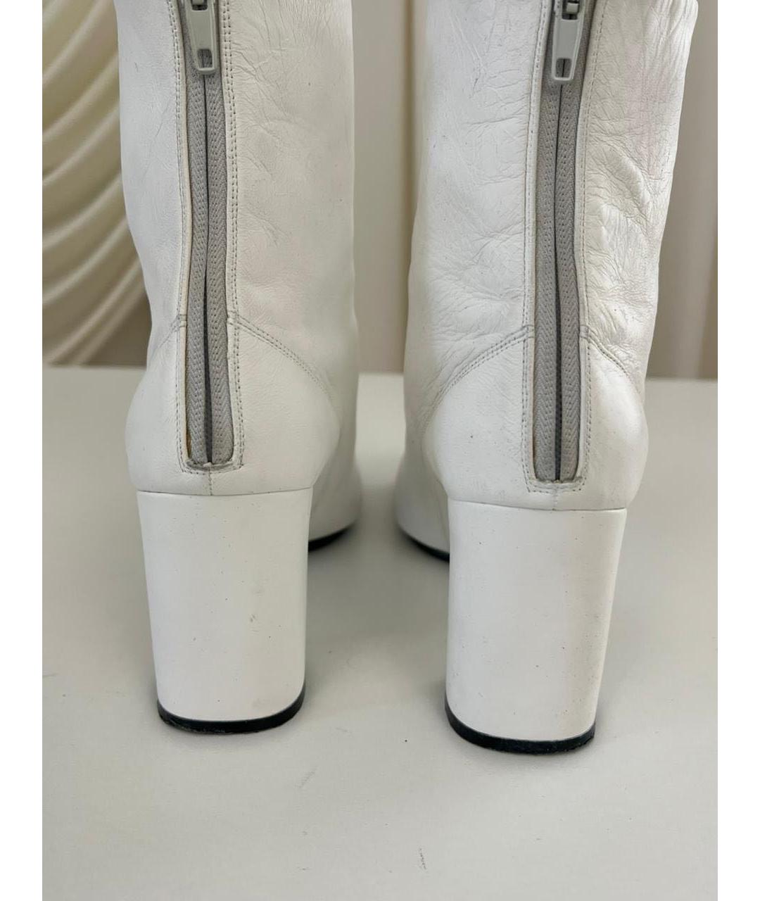 CELINE Белые кожаные ботинки, фото 8