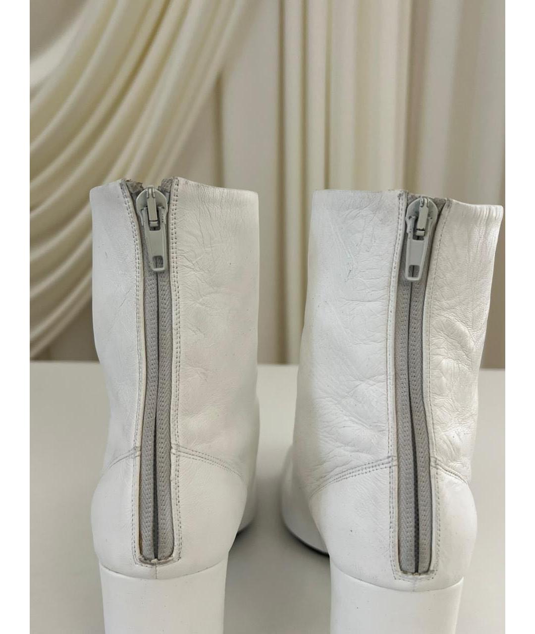 CELINE Белые кожаные ботинки, фото 4