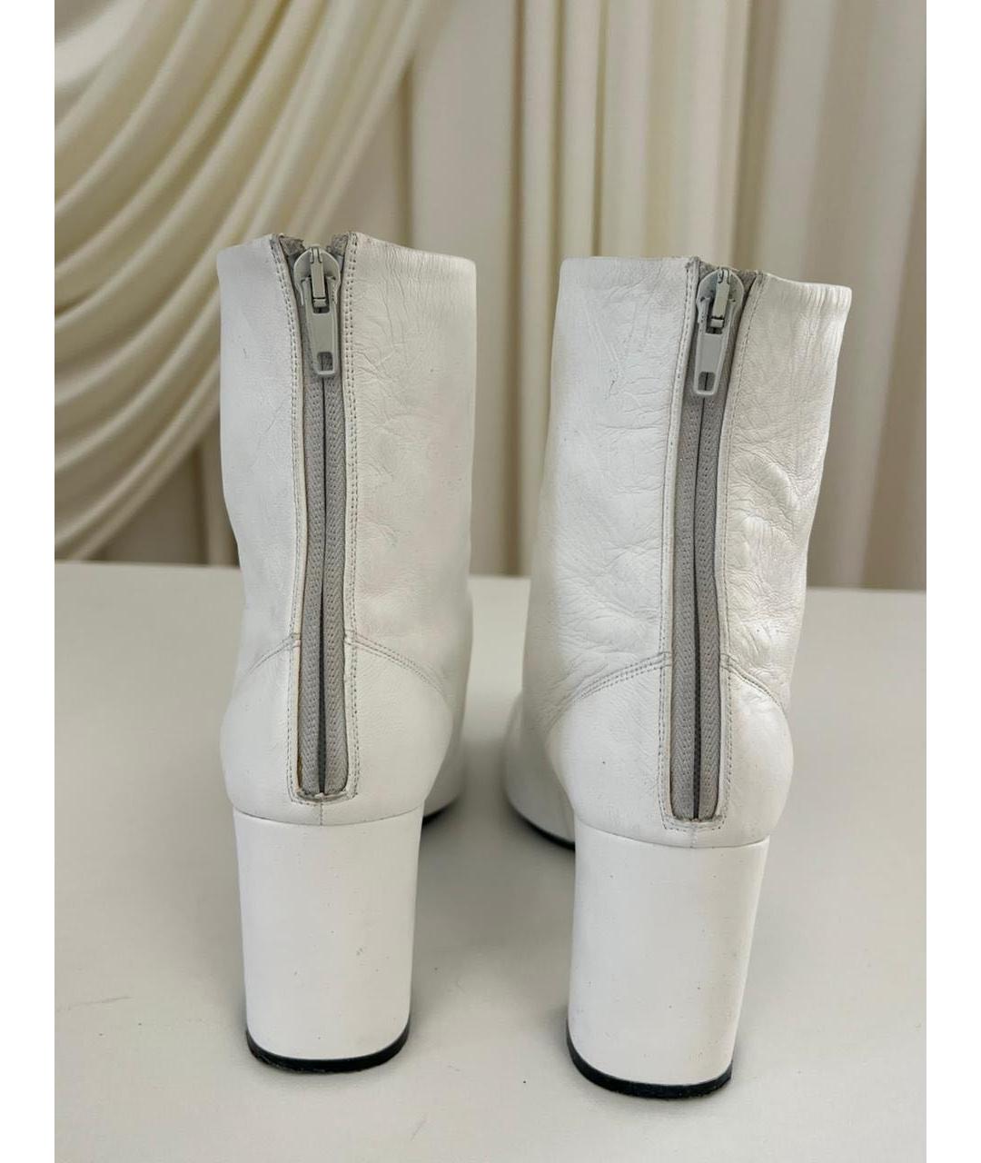 CELINE Белые кожаные ботинки, фото 2
