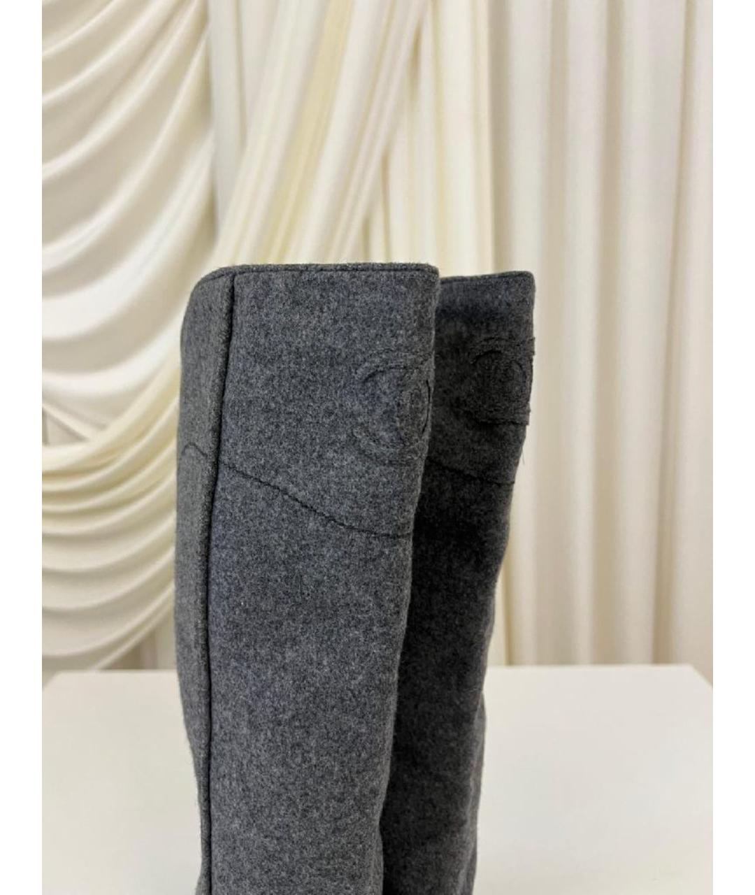 CHANEL Серые сапоги, фото 9