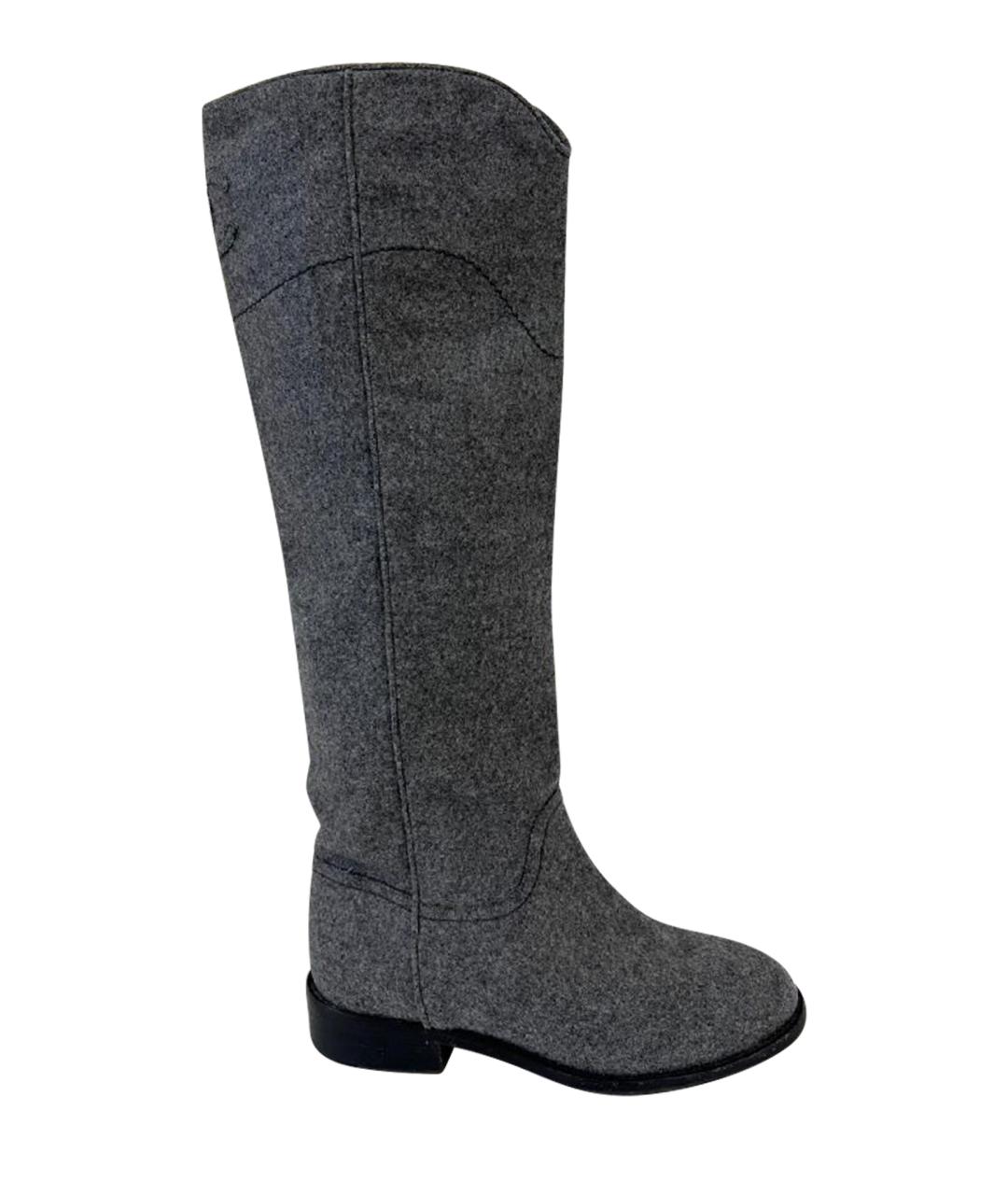 CHANEL Серые сапоги, фото 1