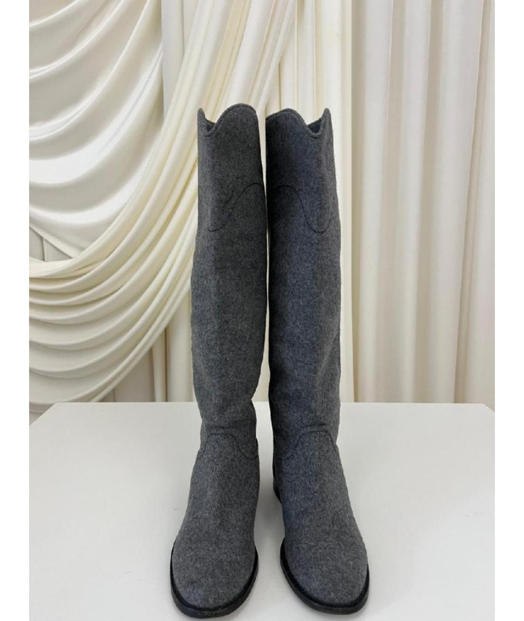 CHANEL Серые сапоги, фото 2