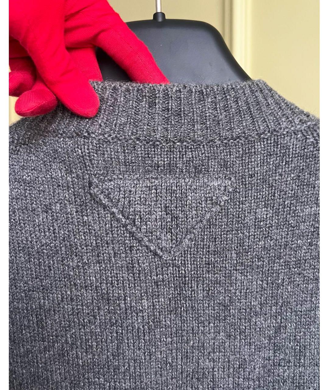 PRADA Серый кашемировый кардиган, фото 6
