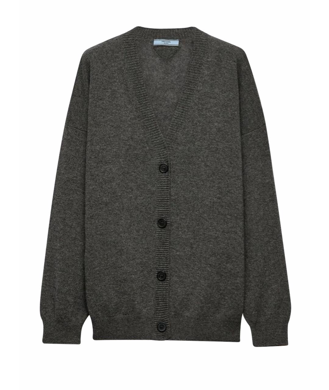 PRADA Серый кашемировый кардиган, фото 1