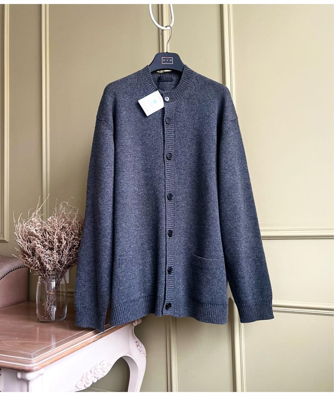 PRADA Серый кашемировый кардиган, фото 9